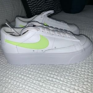Nike Blazer Low Platform Sneakers in Color White/Lemon Twist Size 6.5